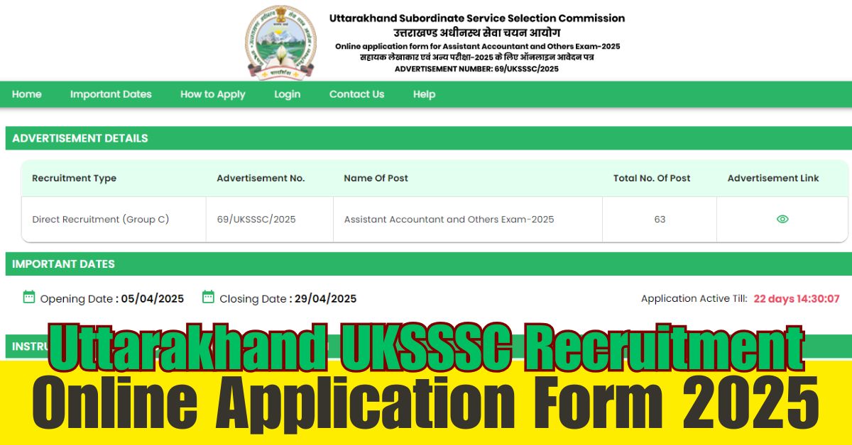 Uttarakhand UKSSSC Recruitment 2025